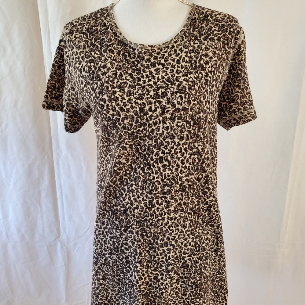 Liz & Co Women's Casual Short-sleeved Leopard Print Dress - Picture 2 of 9
